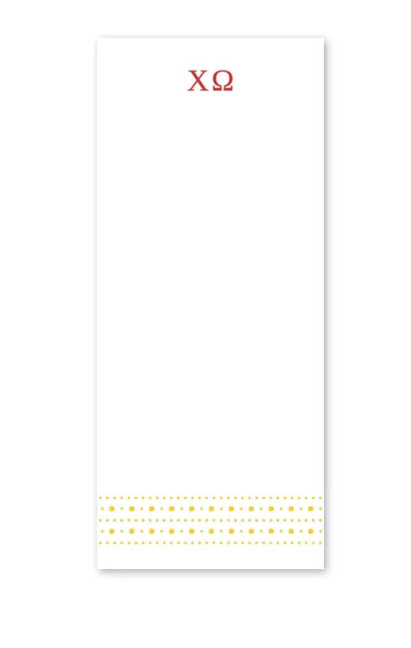 Chi Omega Style Edit Dots Greek Skinny Notepad