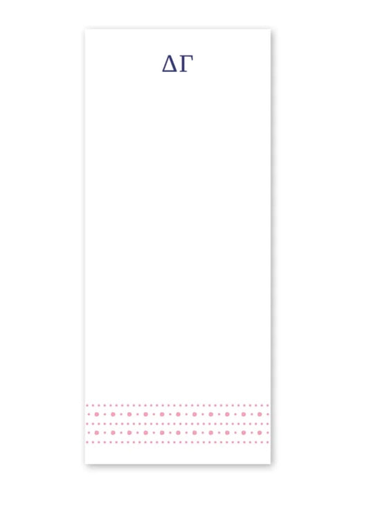 Delta Gamma Style Edit Dots Greek Skinny Notepad