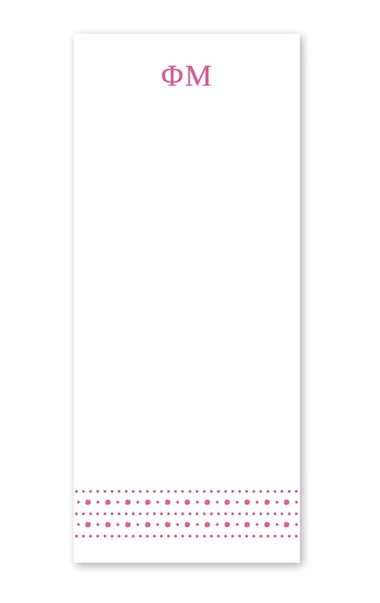 Phi Mu Style Edit Dots Greek Skinny Notepad
