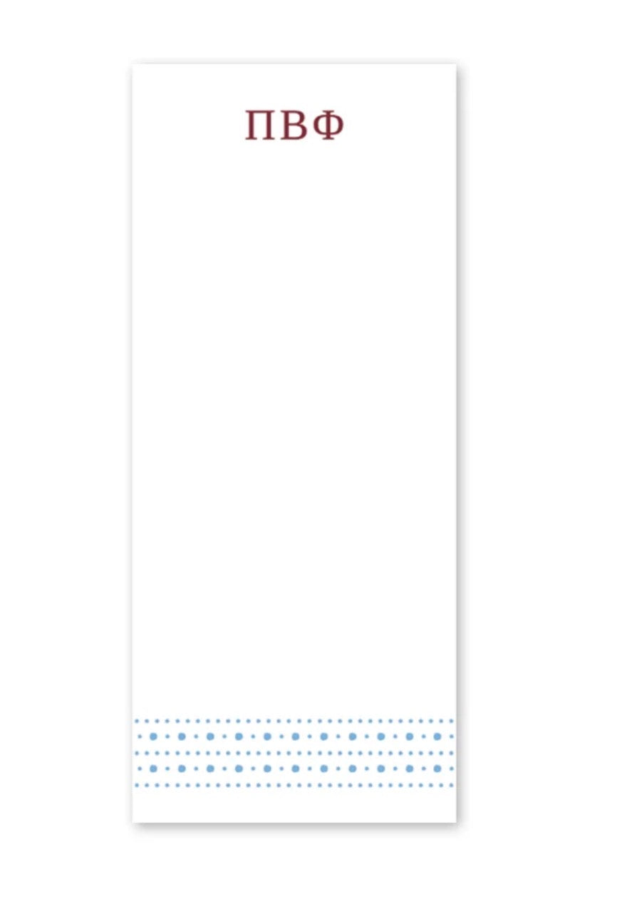Pi Beta Phi Style Edit Dots Greek Skinny Notepad