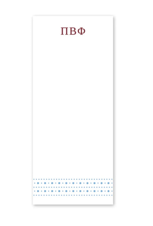 Pi Beta Phi Style Edit Dots Greek Skinny Notepad