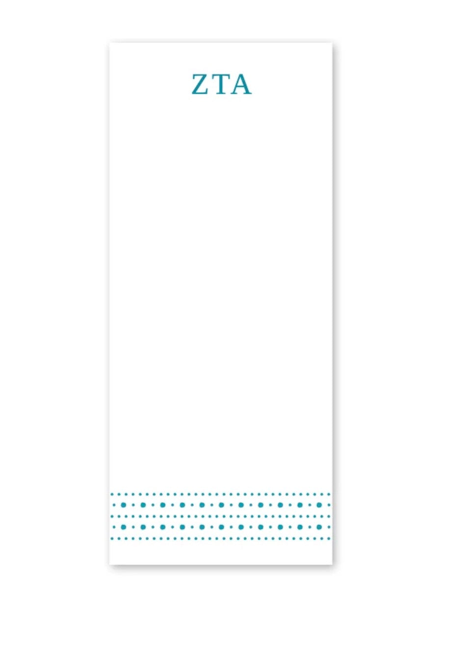 Zeta Tau Alpha Style Edit Dots Greek Skinny Notepad
