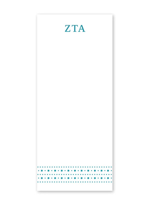 Zeta Tau Alpha Style Edit Dots Greek Skinny Notepad