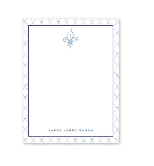 Kappa Kappa Gamma Fleur de Lis Notepad