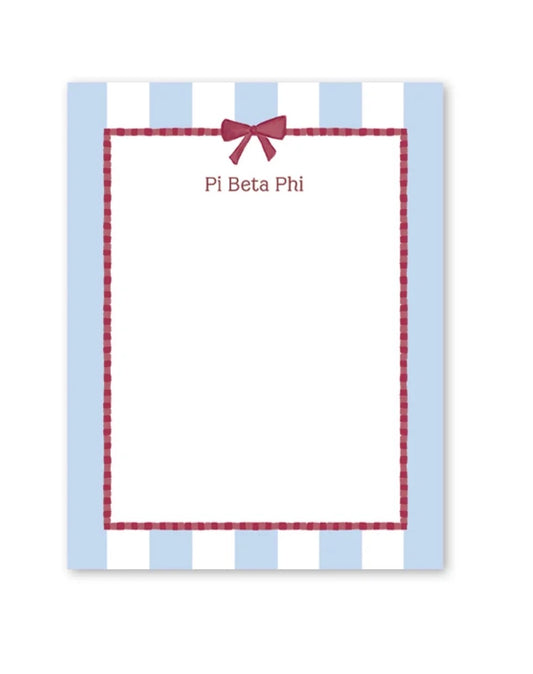 Pi Beta Phi Presents and Bows Greek Notepad