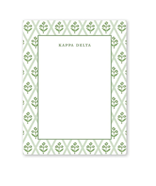 Kappa Delta Bespoke Block Print Greek Notepad